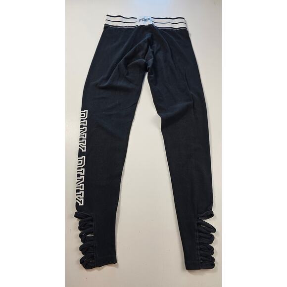 VS PINK size small black spell out leggings lounge ankle y2k comfort grunge - Picture 1 of 7